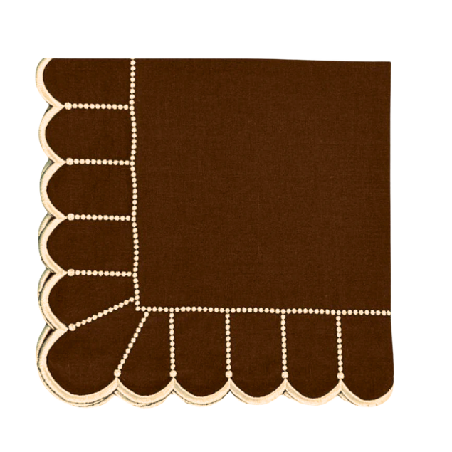 ELIZA NAPKINS, BROWN & MOCHA (SET OF 4)