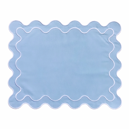 SQUIGGLE PLACEMATS, LIGHT BLUE (SET OF 4)