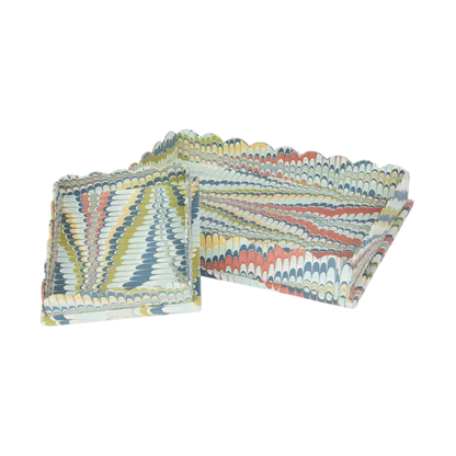 SCALLOPED TRAY SET, OCEAN MOUNTAIN