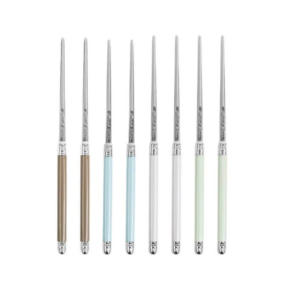 MOTHER OF PEARL CHOPSTICKS & CERAMIC BOWLS SET (4 PAIRS)