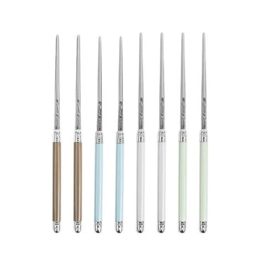 MOTHER OF PEARL CHOPSTICKS & CERAMIC BOWLS SET (4 PAIRS)