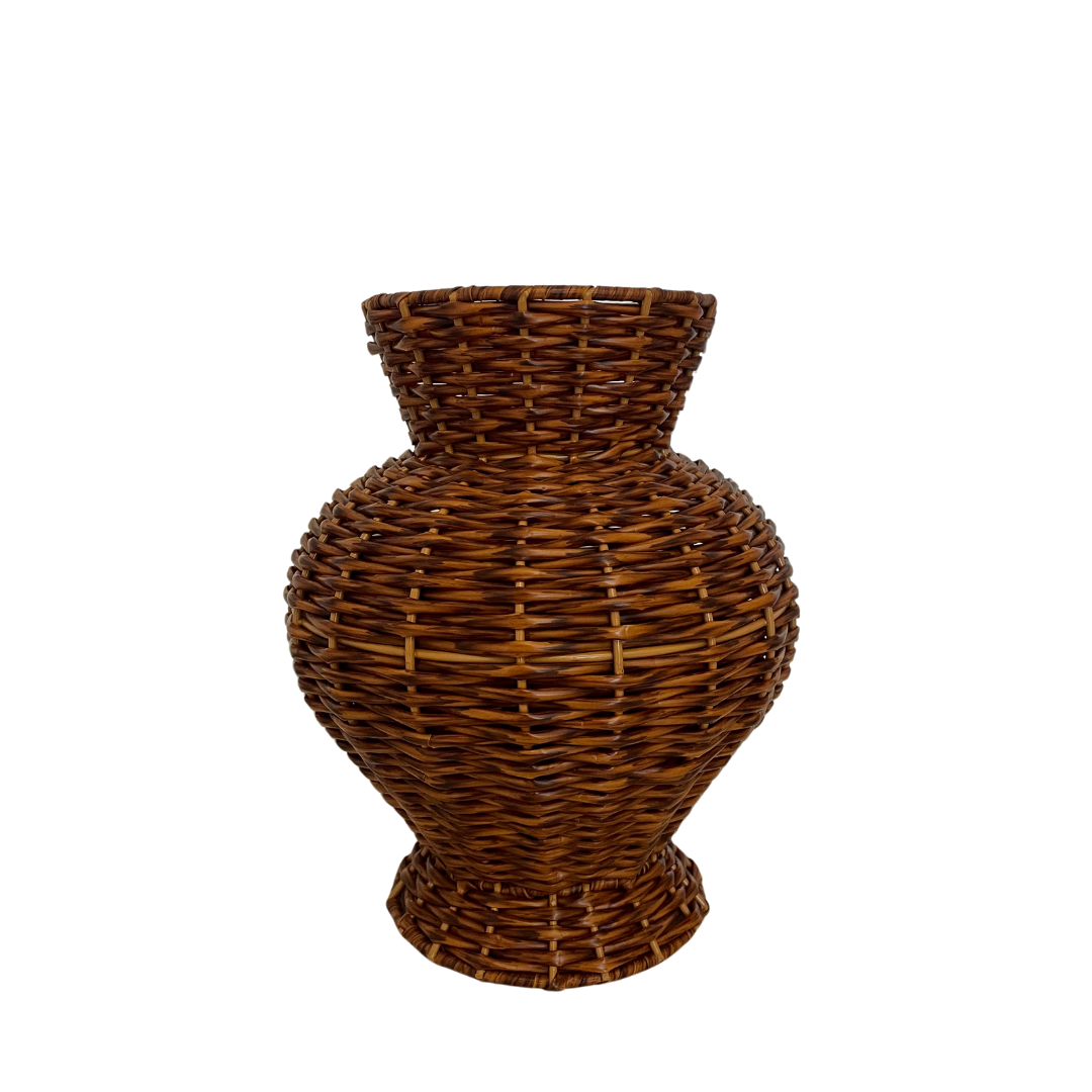 SMALL BROWN WOVEN VASE