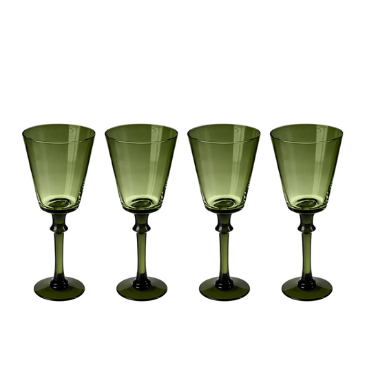 FAIRWAY OLIVE WINE GLASSES (SET OF 4)