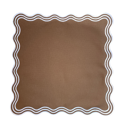 SCALLOP NAPKINS, BROWN (SET OF 4)