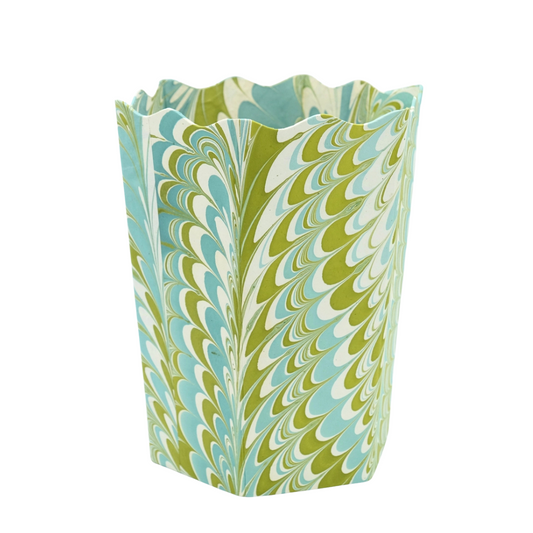 SCALLOPED PAPER WASTEBASKET