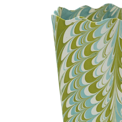 SCALLOPED PAPER WASTEBASKET