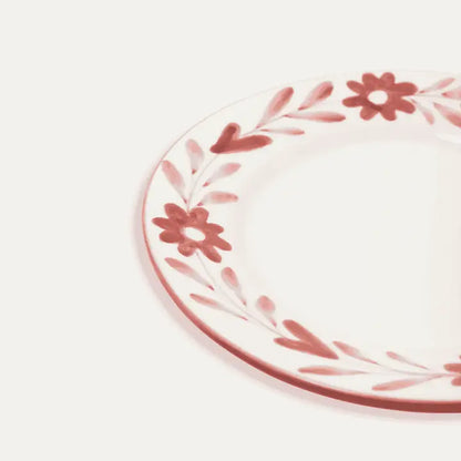 RED FLEUR DESSERT PLATE