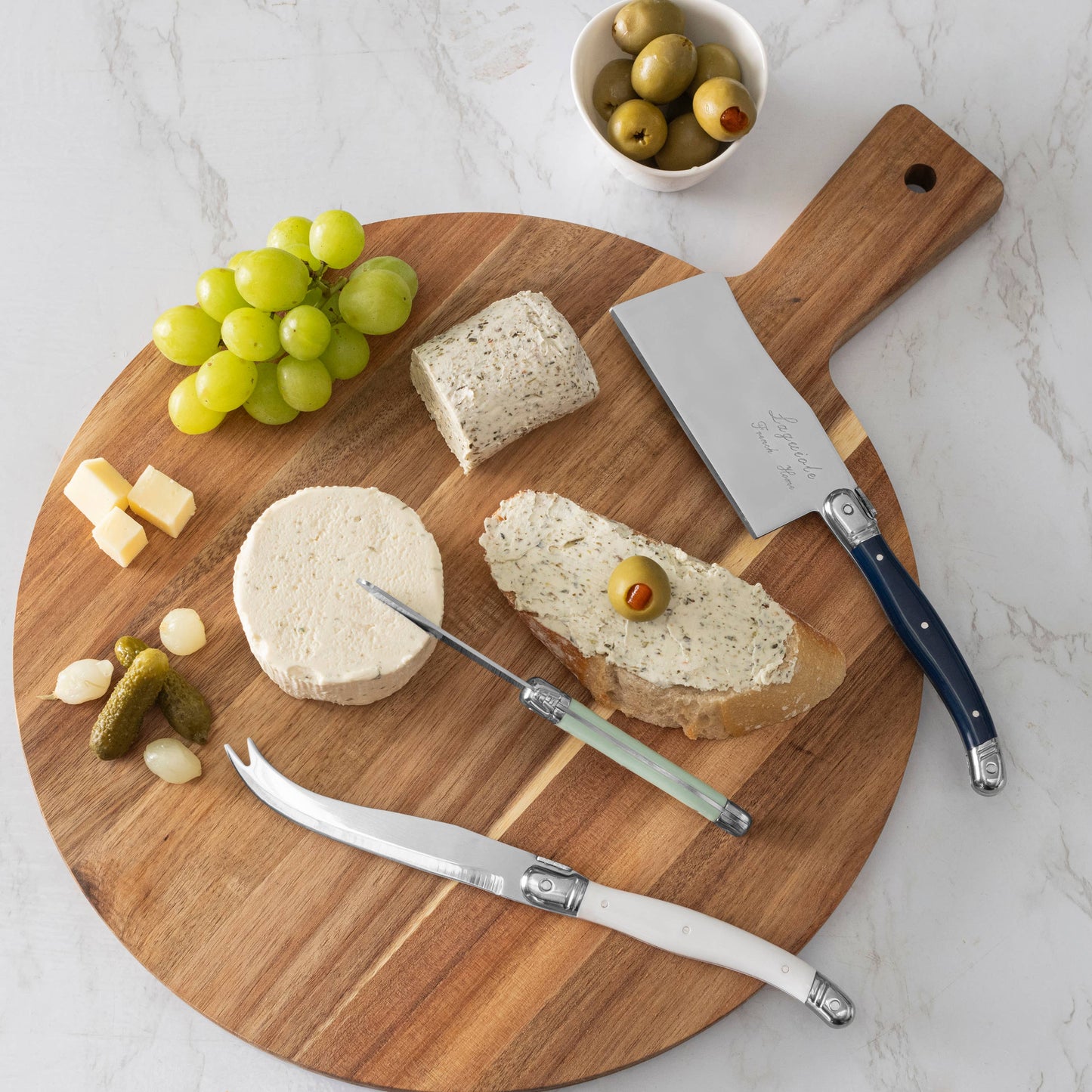 CHEESE KNIVES SET, SEA SALT