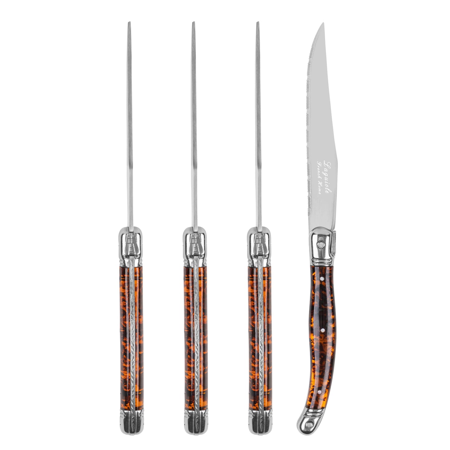 STEAK KNIVES SET, TORTOISE
