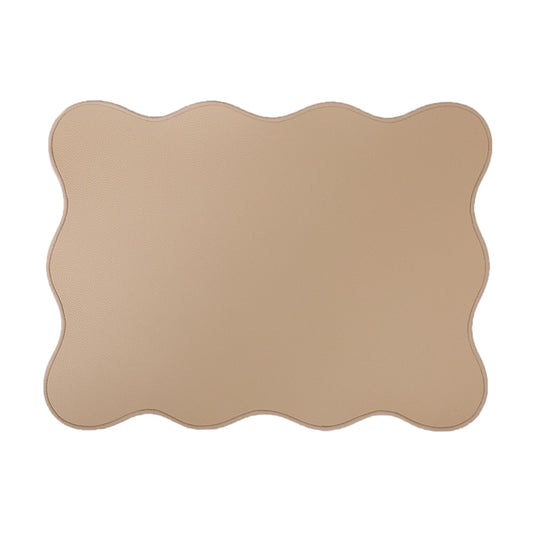 WIPEABLE SCALLOP PLACEMAT, CAMEL