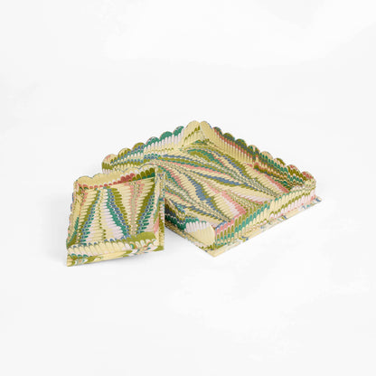 SCALLOPED TRAY SET, MOSS MOUNTAIN