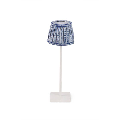 BOXPLEAT LAMPSHADE, FLORAL BLUE STRIPE
