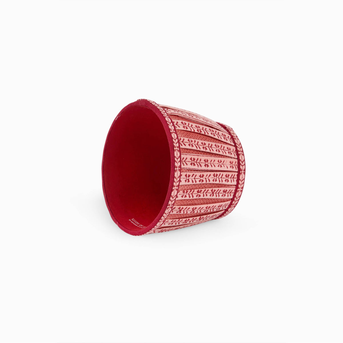 BOX PLEAT LAMPSHADE, FLORAL RED STRIPE