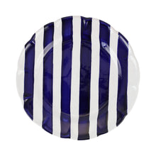 Load image into Gallery viewer, AMALFITANA NAVY STRIPE DINNER PLATE
