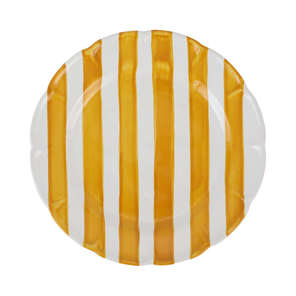 AMALFITANA YELLOW STRIPE DINNER PLATE