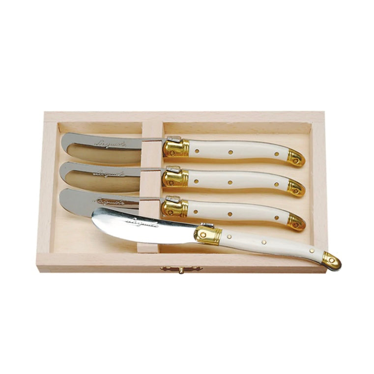 JEAN DUBOST LAGUIOLE CHEESE SPREADER SET, IVORY