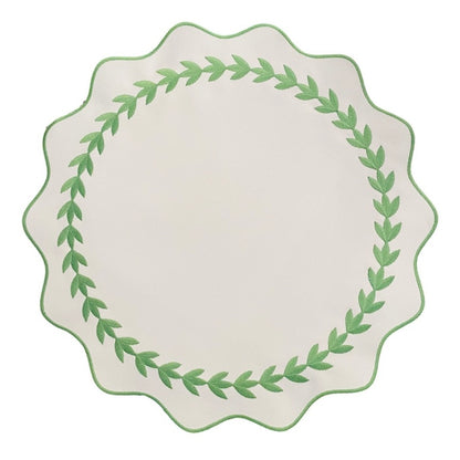 IVY PLACEMAT, WHITE x GREEN (SET OF 4)