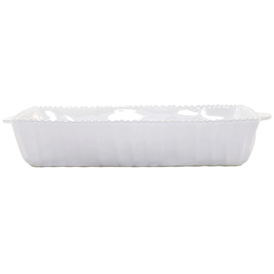 INCANTO STONE STRIPE RECTANGULAR BAKING DISH, WHITE