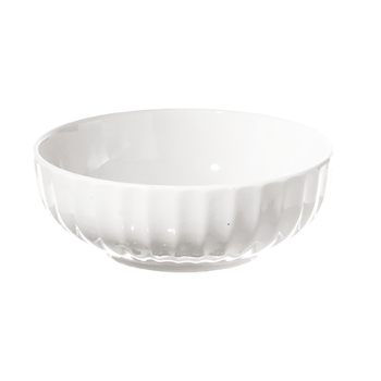 WHITE FLUTED SERVING BOWL