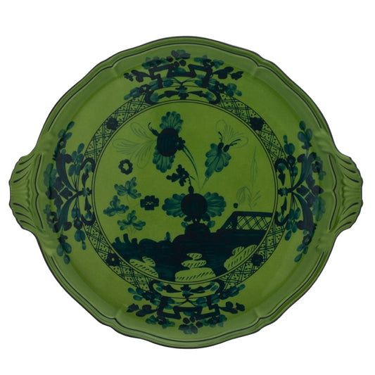 ORIENTE ITALIANO CAKE PLATE, MALACHITE