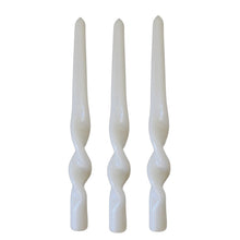 Load image into Gallery viewer, TWIST TAPER CANDLES, WHITE (SET OF 3)
