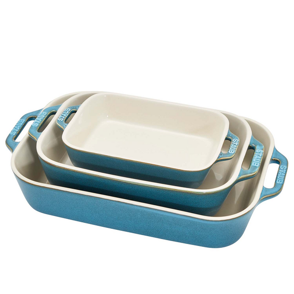 CERAMIC RECTANGULAR BAKING DISH SET (SET OF 3)