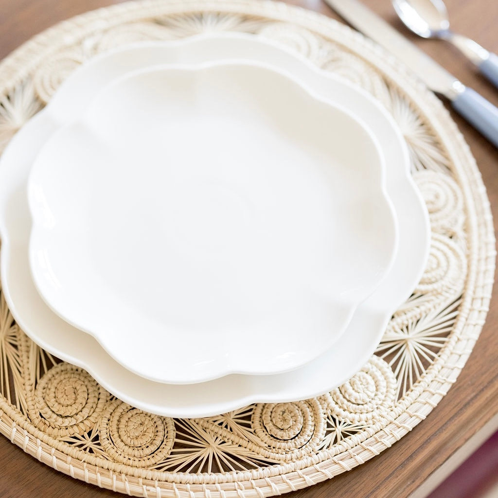 Scalloped 2024 white plates