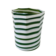 Load image into Gallery viewer, OCTAGON TUMBLER GLASS, GREEN X WHITE
