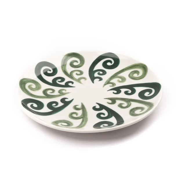 ATHENEE TWO TONE GREEN PEACOCK DESSERT PLATE