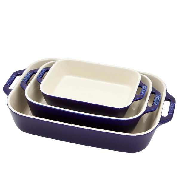 CERAMIC RECTANGULAR BAKING DISH SET (SET OF 3)