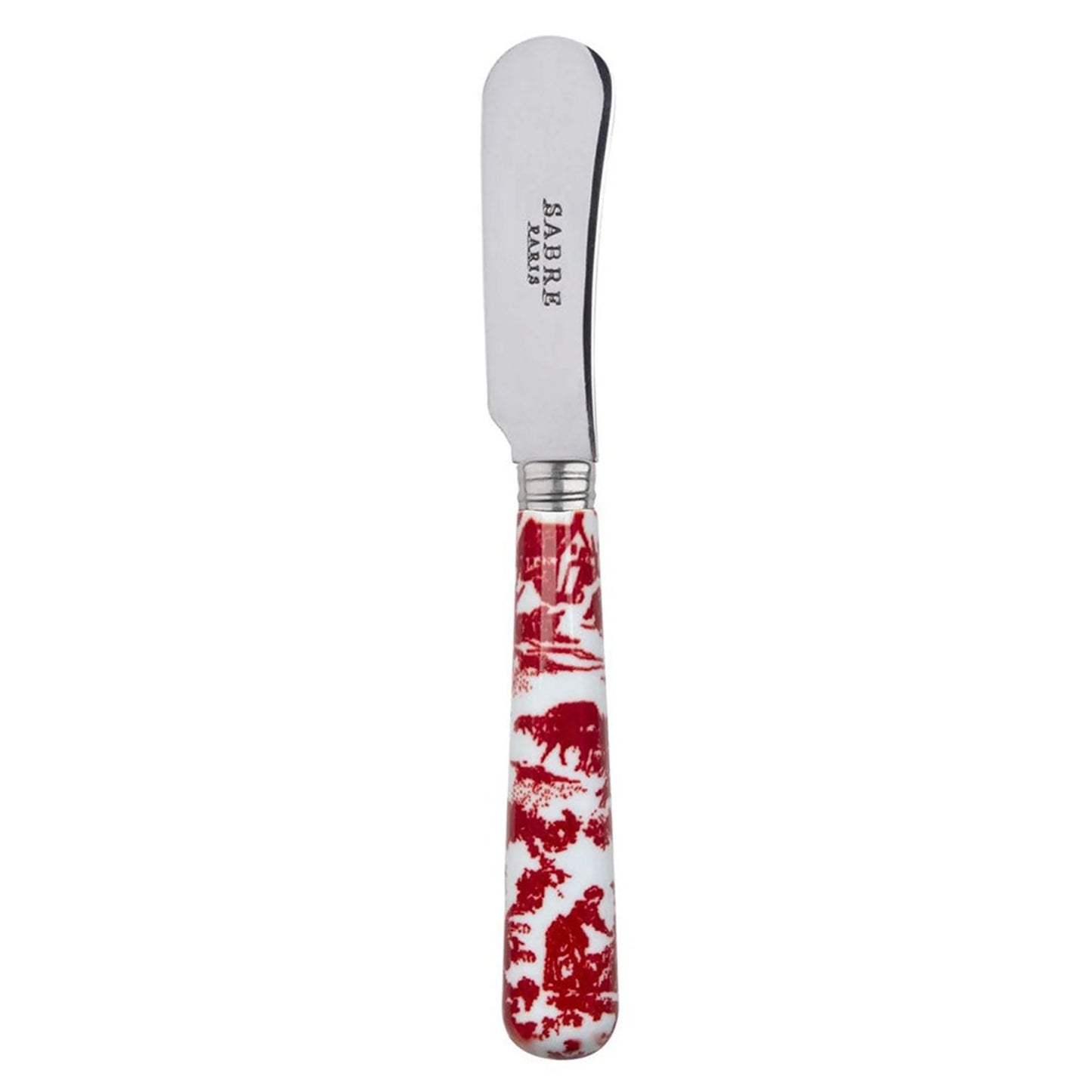 RED & WHITE TOILE CHEESE SPREADER