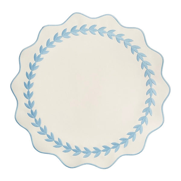 IVY PLACEMAT, WHITE x BLUE (SET OF 4)
