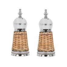 Load image into Gallery viewer, BASKETWEAVE SALT &amp; PEPPER SHAKER SET

